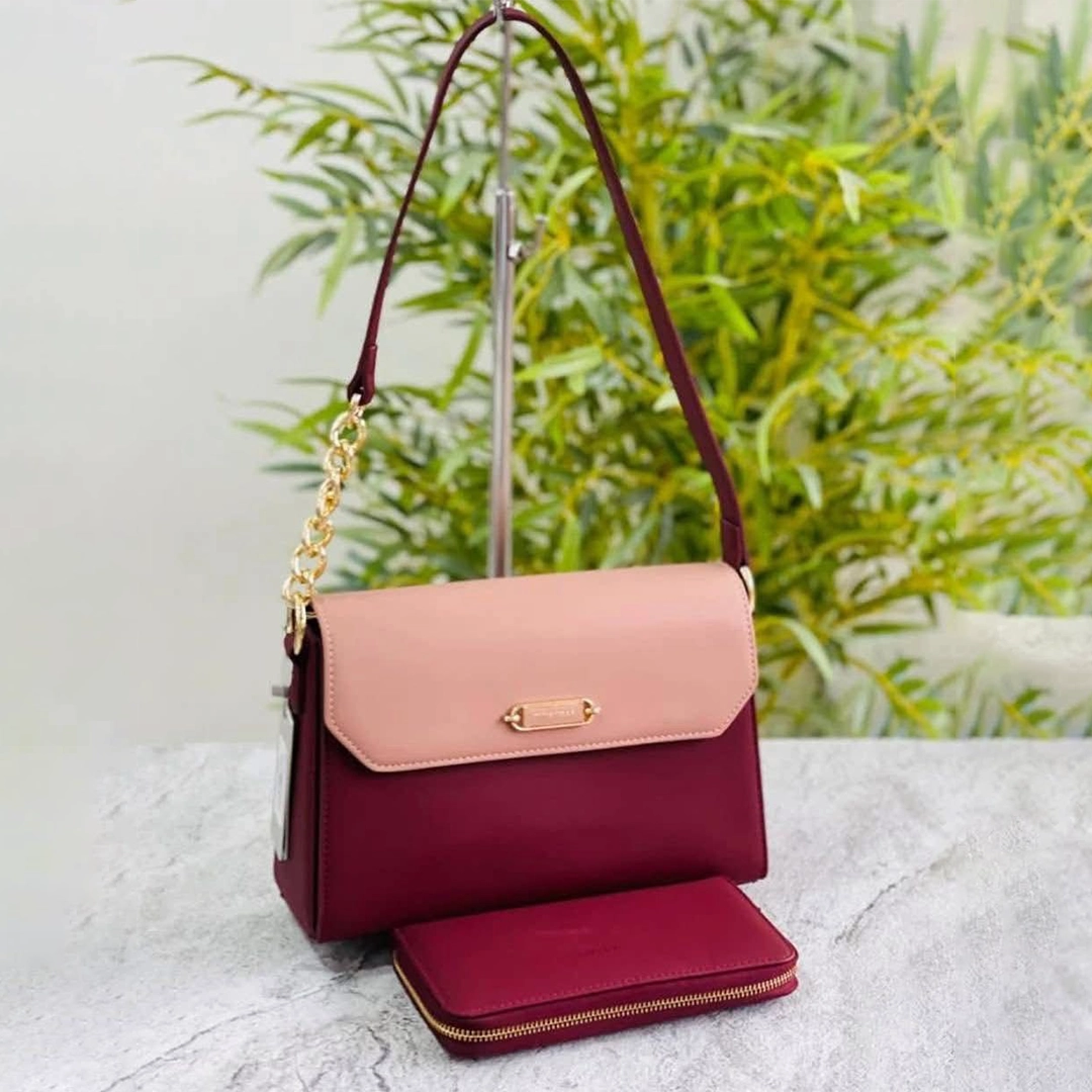 Chrisbella Two-Tone Flap Shoulder Bag