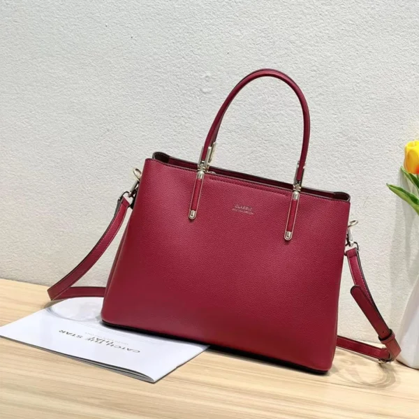 Classic Elegant Pebbled Satchel Top-handle Bag