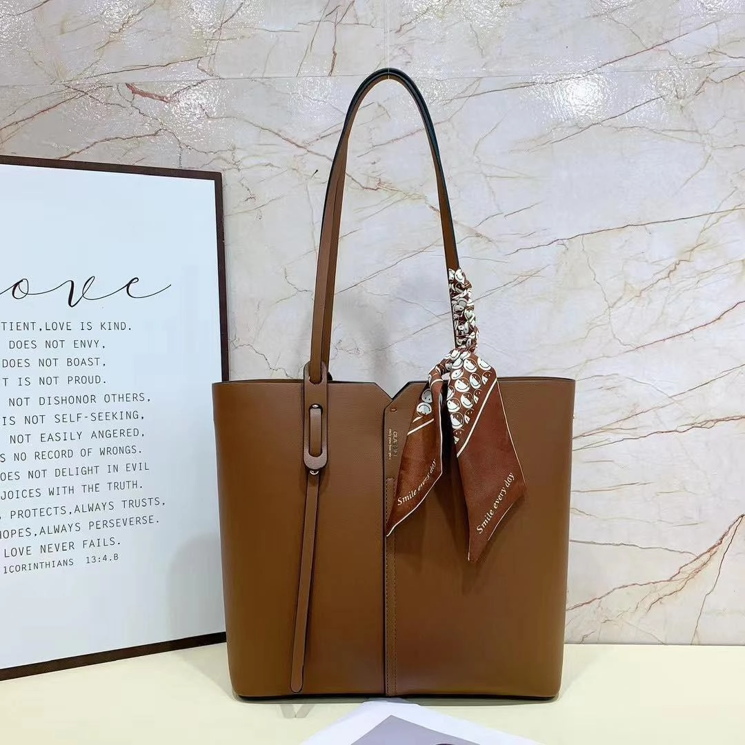 Classic Minimalist Tote Bag Printed Scarf