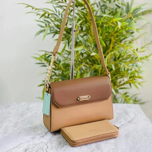 Chrisbella Two-Tone Flap Shoulder Bag