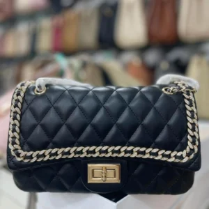 luxury Quilted Rhinestone Chain Flap Bag
